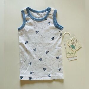 Sapling Child Organic Baby Tank Paper Airplanes NWT